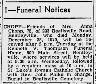 Anna Chopp obit